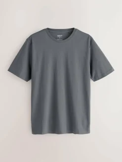 Next Black/White/Grey/Slate Grey/Stone/Brown Regular Fit Essential Cotton T-Shirts 6 Pack^ Nightwear|Tops & T-Shirts