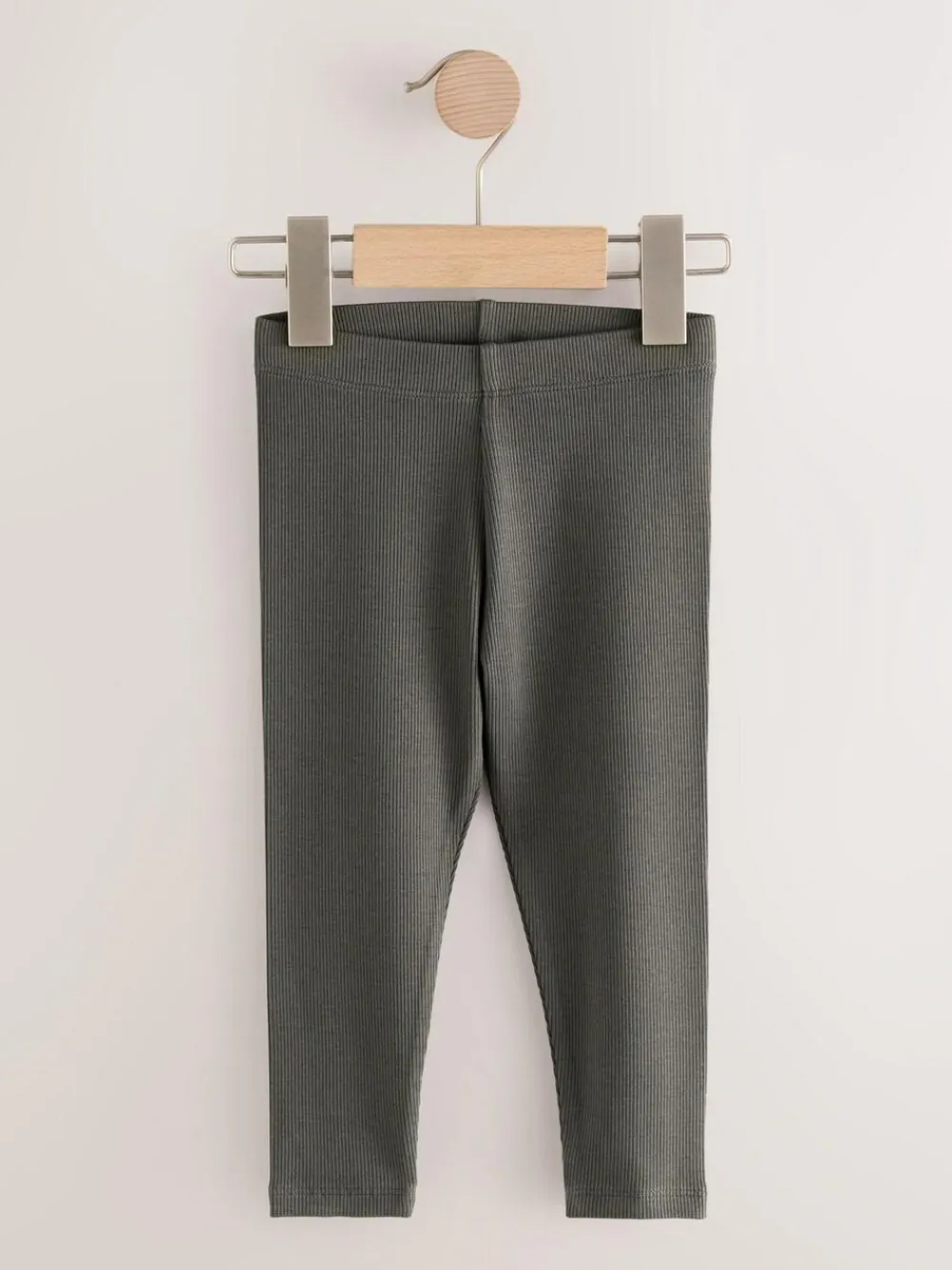 Hot Next Ribbed Leggings 5 Pack (3mths-7yrs) Black/White/Khaki Green