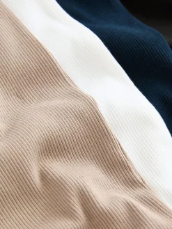 New Next Black/White/Neutral/Navy 4 Pack Slim Ribbed Vest