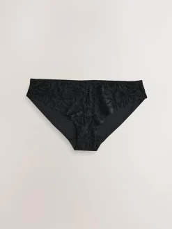 Best Next Brazilian Lace Front NVPL Knickers 3 Pack Black/White/Nude