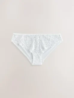 Best Next Brazilian Lace Front NVPL Knickers 3 Pack Black/White/Nude