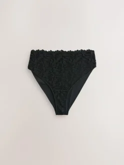 Outlet Next High Waist High Leg Lace Front NVPL Knickers 3 Pack Black/White/Nude