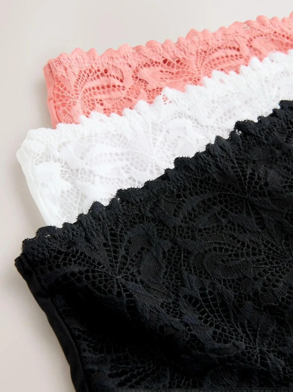 Outlet Next High Waist High Leg Lace Front NVPL Knickers 3 Pack Black/White/Nude