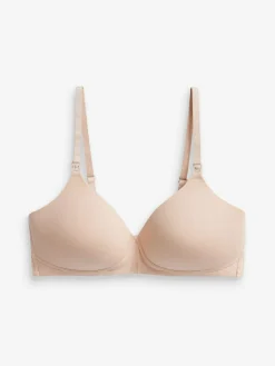 Hot Next Black/White/Pastel Rose Nude Pad Non Wire B-G Nursing Cotton Blend Ultimate Comfort Bras 3 Pack