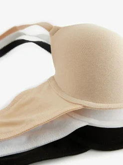 Sale Next Black/White/Pastel Rose Nude Pad Balcony Cotton Blend Ultimate Comfort Bras 3 Pack