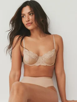 Next Black/White/Praline Nude 3 Pack Non Pad Full Cup Bras