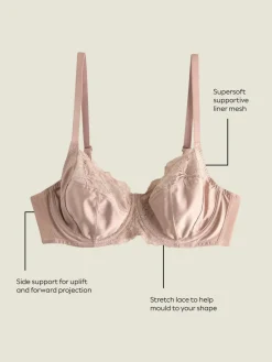 Best Next DD+ Non Pad Full Cup Bras 3 Pack Black/White/Praline Nude