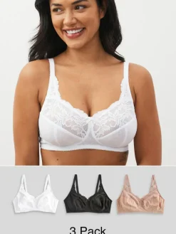 Next Total Support Full Cup Lace Ultimate Comfort Bras 3 Pack^Women Dd+ Range|Bras