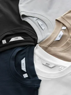 Next Relaxed Fit Heavyweight T-Shirts 5 Pack^ Nightwear|Tops & T-Shirts