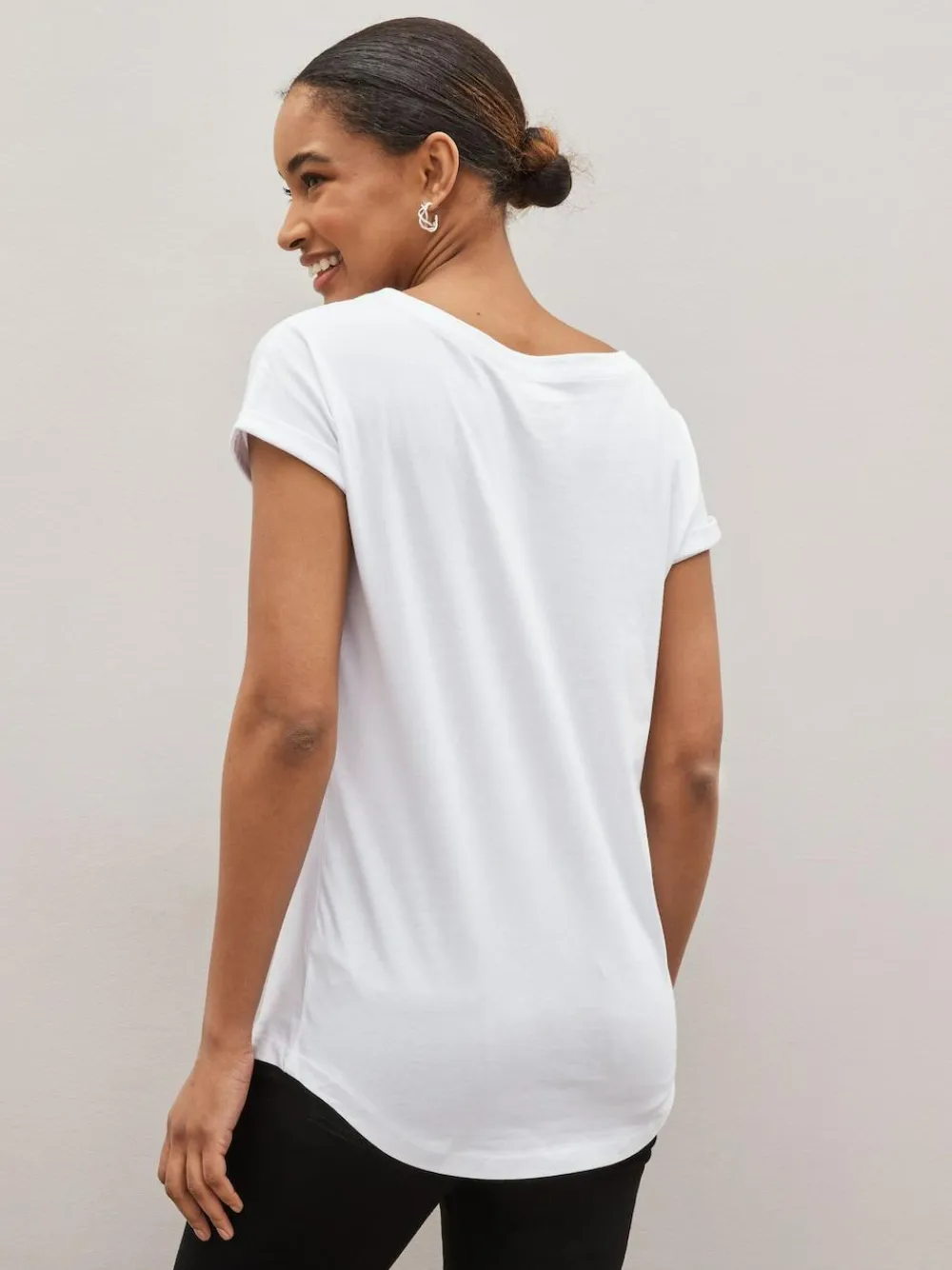 Clearance Next Cap Sleeve 100% Cotton T-Shirts 3 Pack Black/White/Stripe