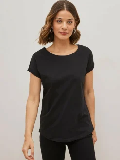 Clearance Next Cap Sleeve 100% Cotton T-Shirts 3 Pack Black/White/Stripe