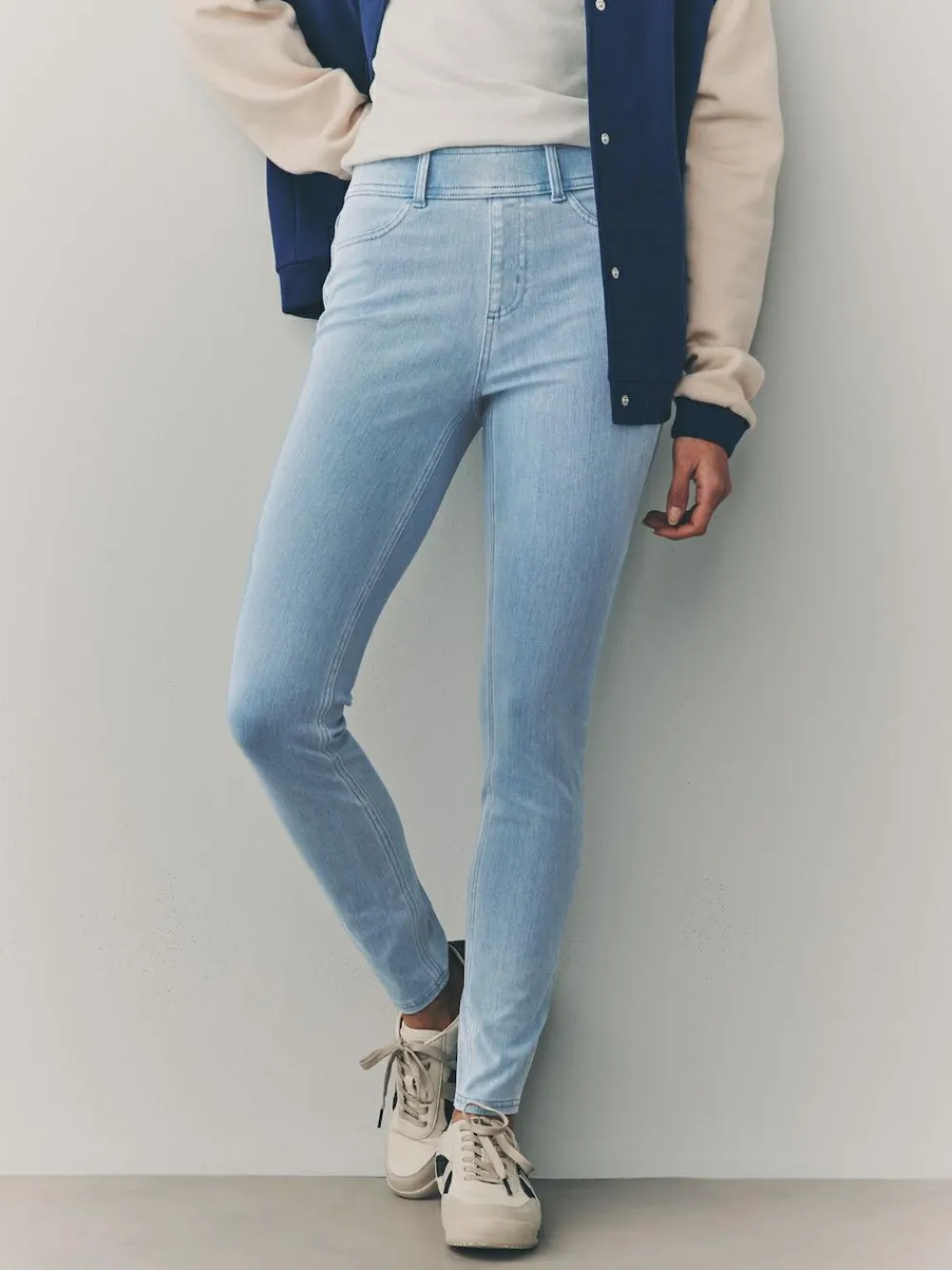 Discount Next Jersey Denim Leggings Bleach Blue