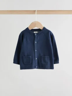 Sale Next Blue 100% Cotton Knitted Baby Cardigans 2 Pack (0mths-3yrs)