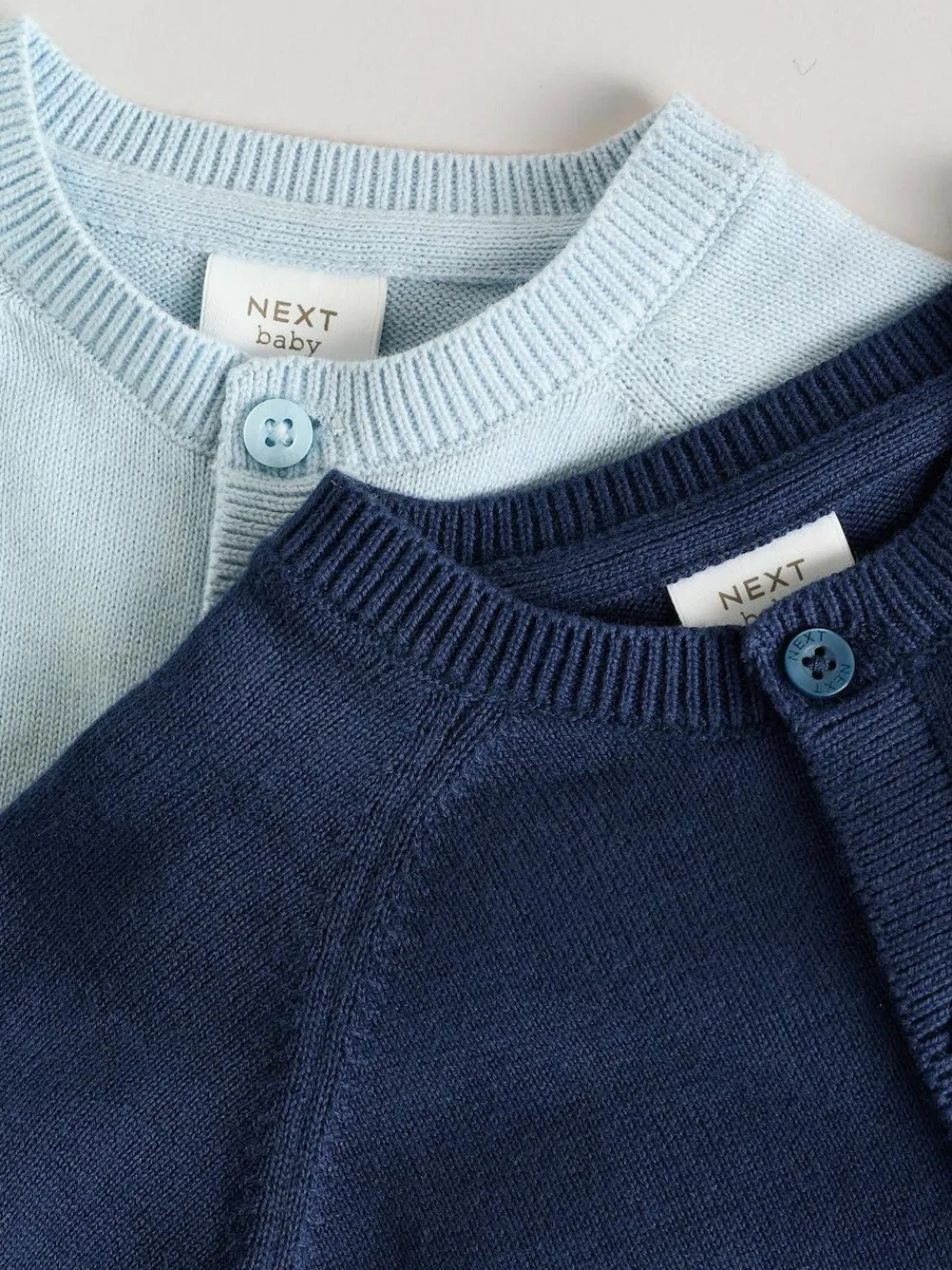 Sale Next Blue 100% Cotton Knitted Baby Cardigans 2 Pack (0mths-3yrs)
