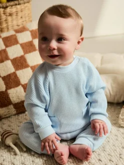 New Next 100% Cotton Top and Joggers Baby 2 Piece Set (0mths-2yrs) Blue