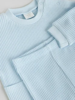 New Next 100% Cotton Top and Joggers Baby 2 Piece Set (0mths-2yrs) Blue