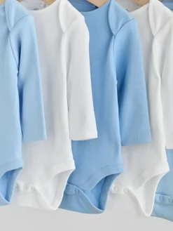 Next Blue 5 Pack Baby Long Sleeve Bodysuits^BOY Baby Winter Clothing|Bodysuits & Vests