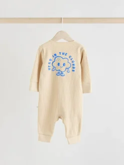 Next Blue 3 pack Baby Two Way Zip Footless Cotton Sleepsuits (0mths-3yrs)^BOY Nightwear|Nightwear