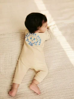 Next Blue 3 pack Baby Two Way Zip Footless Cotton Sleepsuits (0mths-3yrs)^BOY Nightwear|Nightwear