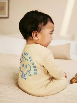 Next Blue 3 pack Baby Two Way Zip Footless Cotton Sleepsuits (0mths-3yrs)^BOY Nightwear|Nightwear