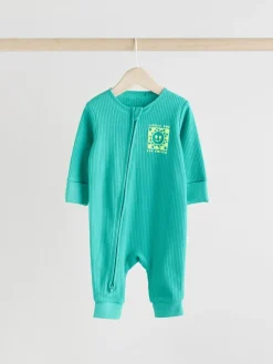 Next Blue 3 pack Baby Two Way Zip Footless Cotton Sleepsuits (0mths-3yrs)^BOY Nightwear|Nightwear