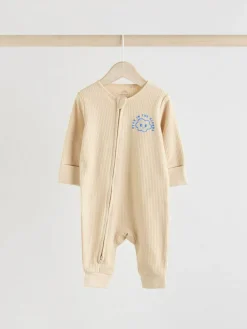 Next Blue 3 pack Baby Two Way Zip Footless Cotton Sleepsuits (0mths-3yrs)^BOY Nightwear|Nightwear