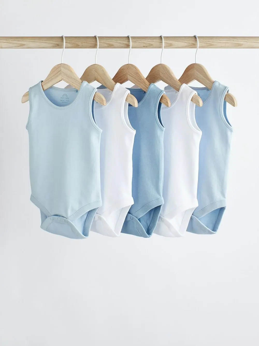 Next Blue 5 Pack Baby Vest Bodysuits^BOY Baby Winter Clothing|Bodysuits & Vests