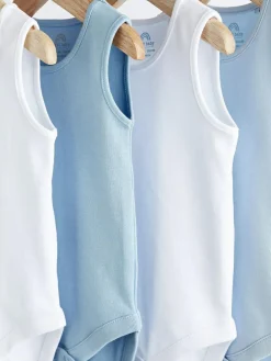 Next Blue 5 Pack Baby Vest Bodysuits^BOY Baby Winter Clothing|Bodysuits & Vests