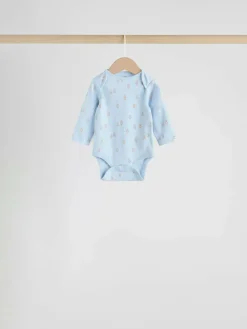 Clearance Next Blue 7 Pack Long Sleeved Baby Bear Bodysuit