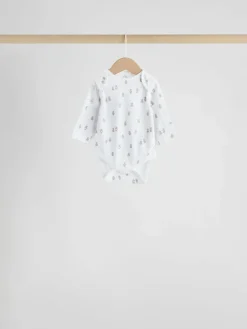 Clearance Next Blue 7 Pack Long Sleeved Baby Bear Bodysuit