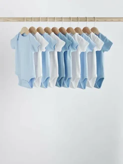 Next Blue 10 Pack Plain Baby Bodysuits^BOY Baby Winter Clothing|Bodysuits & Vests