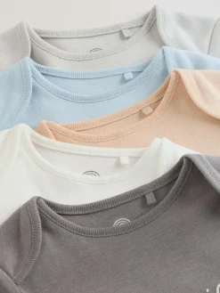 Hot Next Blue 5 Pack Short Sleeve Baby Bodysuits