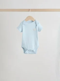 Hot Next Blue 5 Pack Short Sleeve Baby Bodysuits