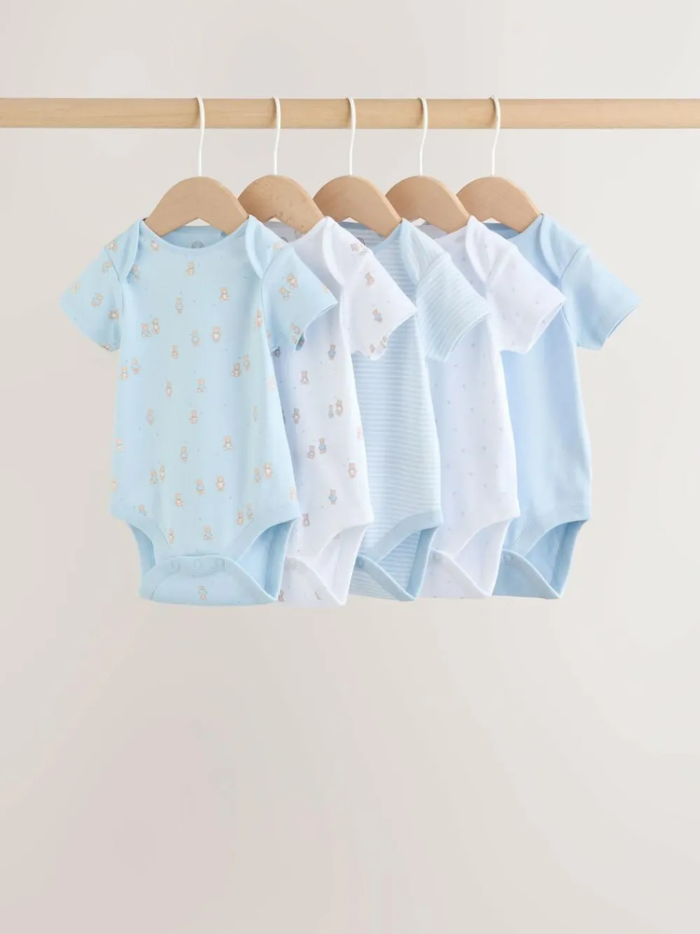 Next Blue 5 Pack Short Sleeve Baby Bear Bodysuit^BOY Bodysuits & Vests|Vests