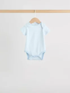 Next Blue 5 Pack Short Sleeve Baby Bear Bodysuit^BOY Bodysuits & Vests|Vests