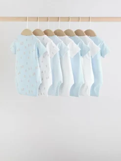 Next Blue 7 Pack Short Sleeve Baby Bear Bodysuit^BOY Bodysuits & Vests|Vests