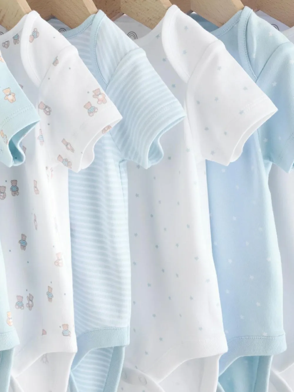 Next Blue 7 Pack Short Sleeve Baby Bear Bodysuit^BOY Bodysuits & Vests|Vests