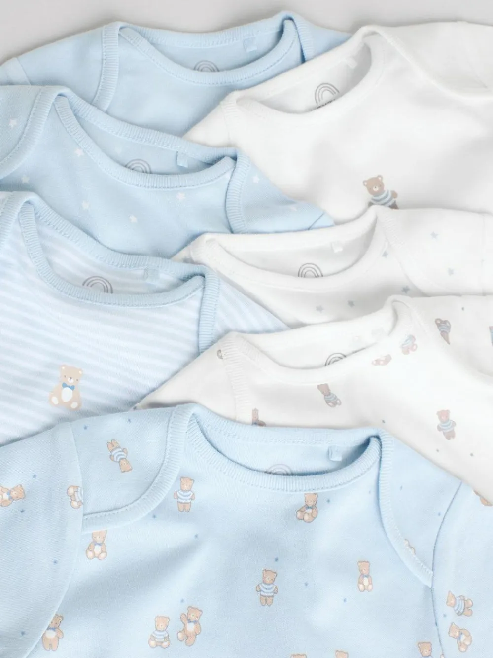 Next Blue 7 Pack Short Sleeve Baby Bear Bodysuit^BOY Bodysuits & Vests|Vests