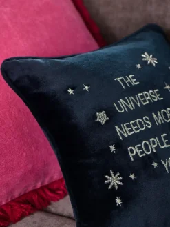 Next Blue 30 X 30cm Embroidered Universe Slogan Cushion^ Cushions & Throws
