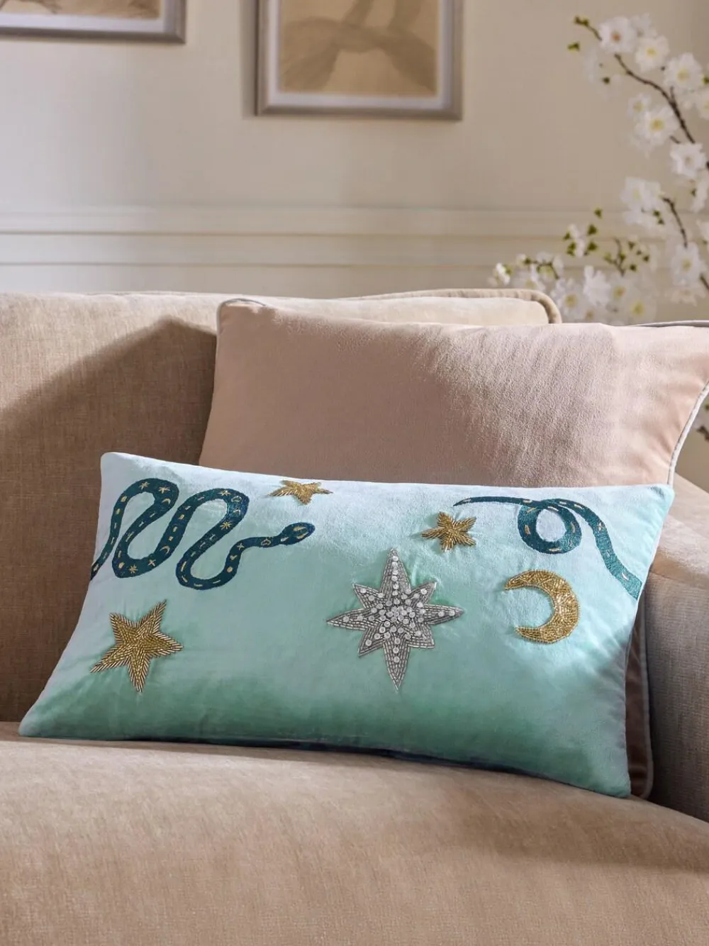 Next Blue 50 X 30cm Universe Embellished Icons Cushion^ Cushions & Throws