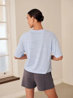 Best Next Active Crew Neck Lightweight Boxy Short Sleeve T-Shirt Blue