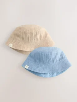 Next Baby Bucket Hats 2 Pack (0mths-2yrs)^BOY Hats & Scratch Mitts|Newborn Accessories