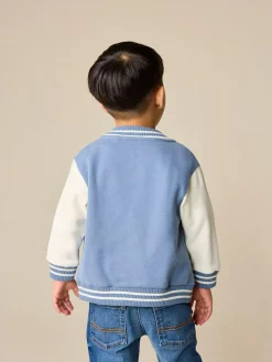 New Next Jersey Bomber Jacket (3mths-7yrs) Blue and Ecru