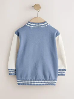 New Next Jersey Bomber Jacket (3mths-7yrs) Blue and Ecru