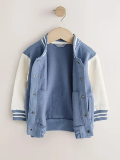 New Next Jersey Bomber Jacket (3mths-7yrs) Blue and Ecru