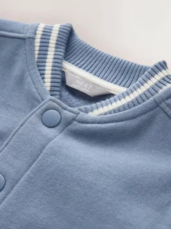New Next Jersey Bomber Jacket (3mths-7yrs) Blue and Ecru