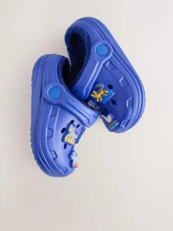 Clearance Next Warm Lined Slipper Clogs Blue Animal