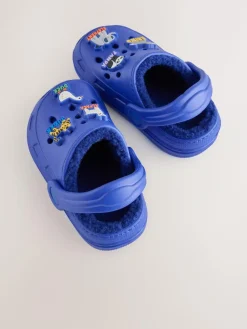 Clearance Next Warm Lined Slipper Clogs Blue Animal