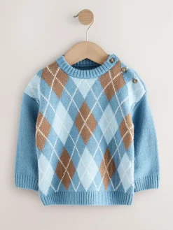 Next Knitted Crew Neck Cotton Jumper (3mths-7yrs)^BOY Cosy Club|Knitwear