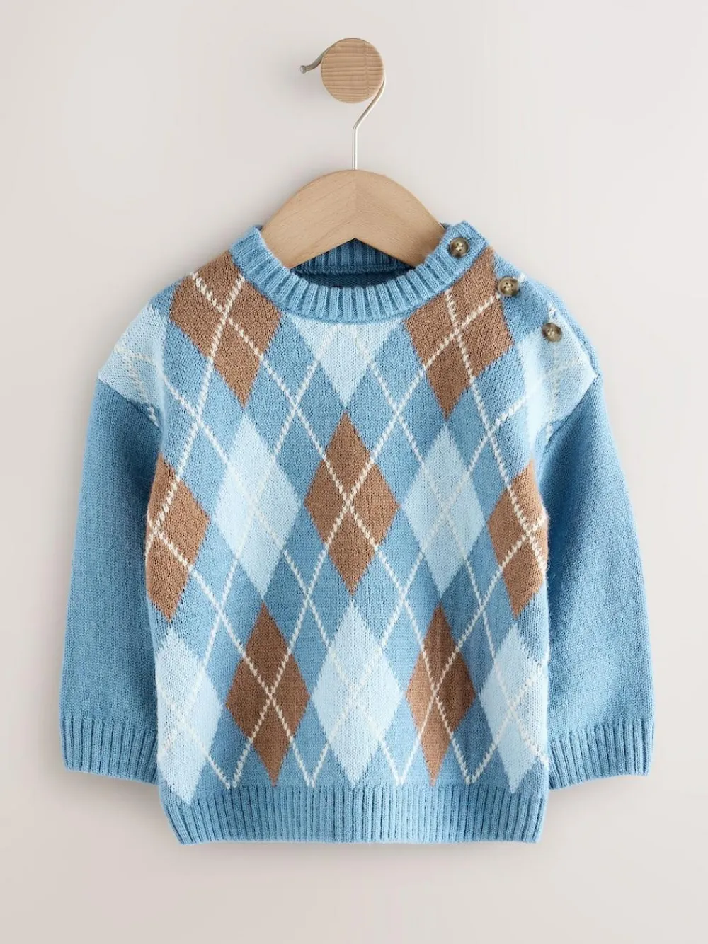 Next Knitted Crew Neck Cotton Jumper (3mths-7yrs)^BOY Cosy Club|Knitwear